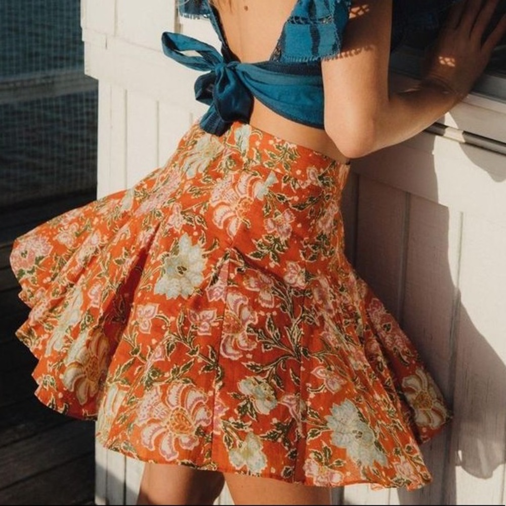 Free people floral print tennis skirt
